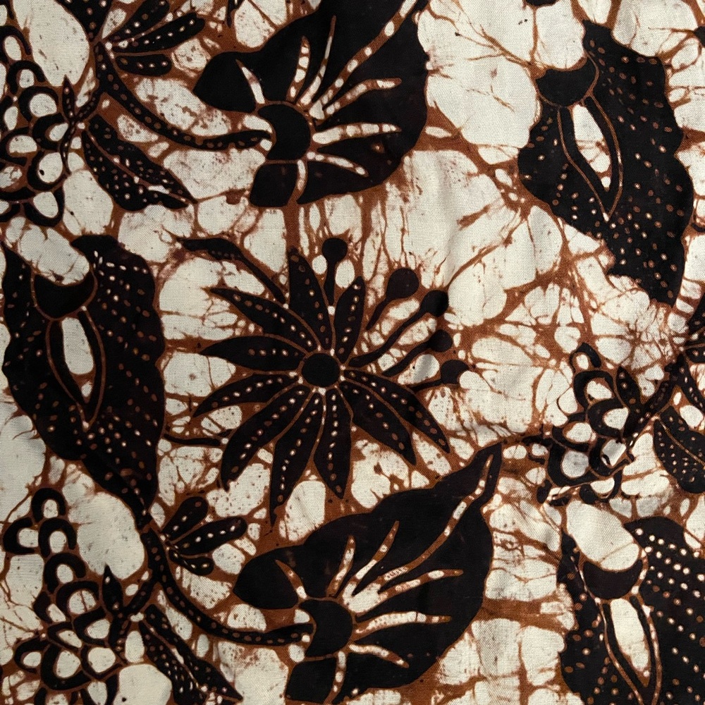 Brown and Cream Strapless Smocked Midi Dress - Picture 6 of 7